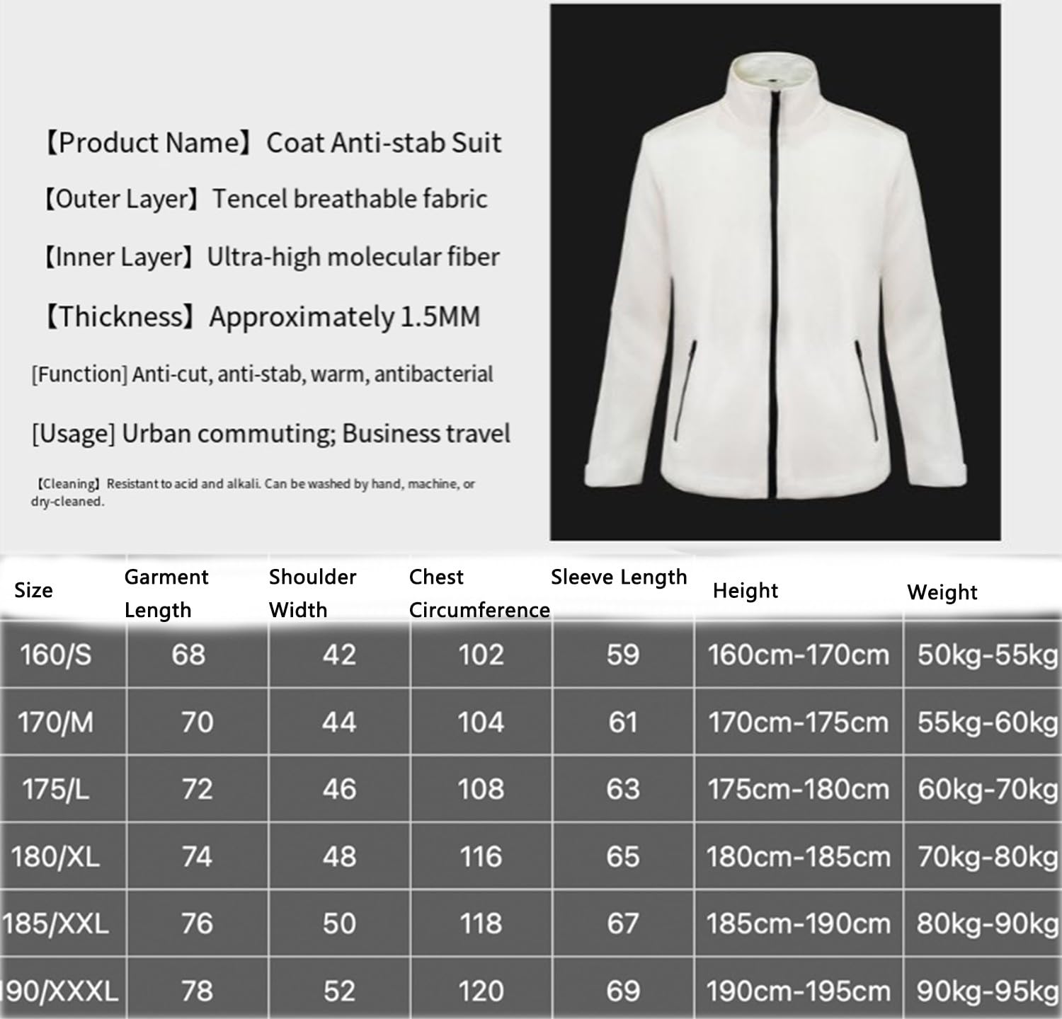 BLUEZY Chaleco Anticorte Camiseta A Prueba De Puñaladas, Chaleco Antipuñaladas Chaqueta Táctica, Chalecos De Seguridad, Resistentes Puñaladas Ligero para Protección De Seguridad Personal S