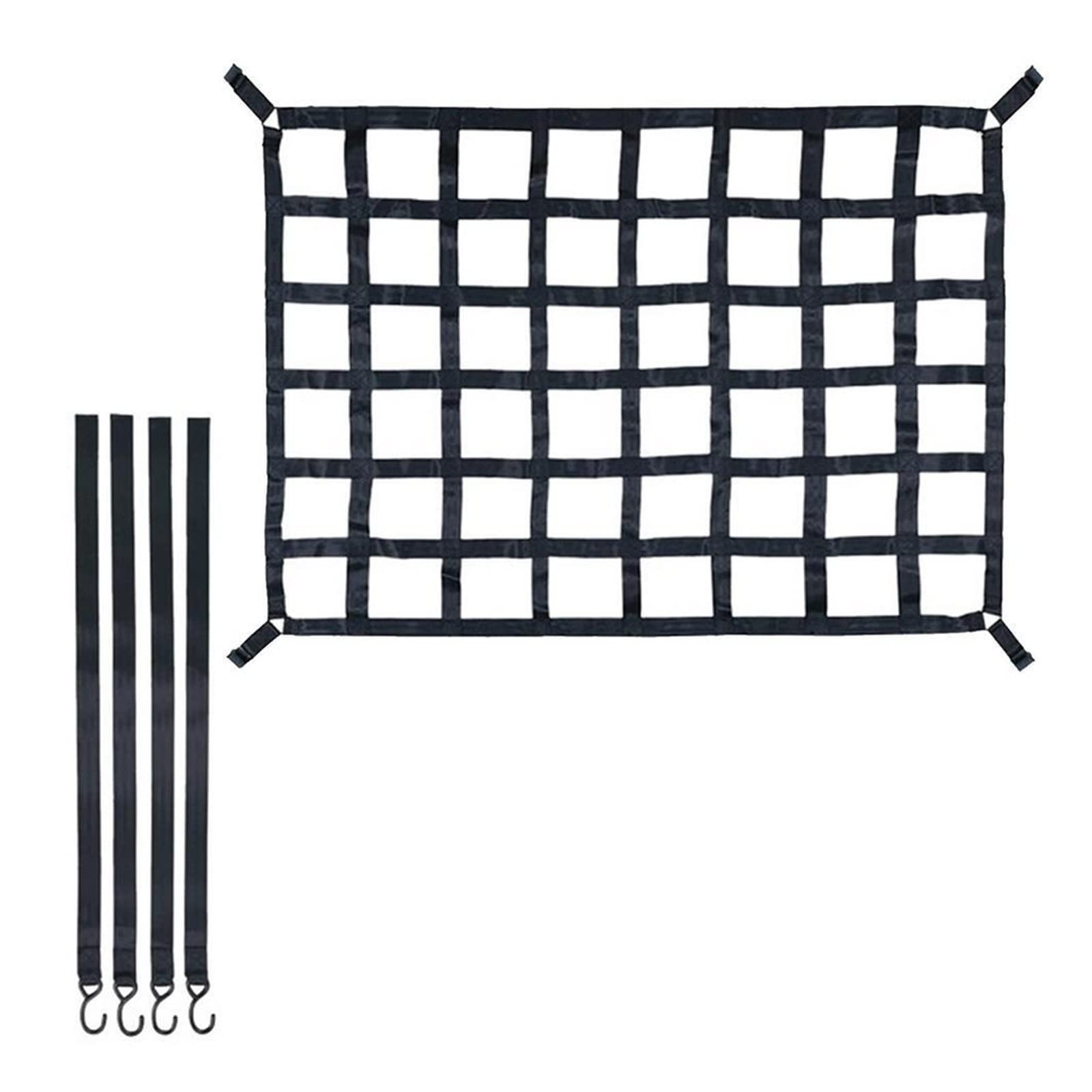 Xuanqingyi Store Auto-Kofferraum-Dachnetz, Netz-Gepäcknetz, schweres Gepäcknetz, LKW-Anhänger, Müllcontainer, verlängerte Netzabdeckungen, Gepäcknetze mit 4 festen Gurten (Color : S)