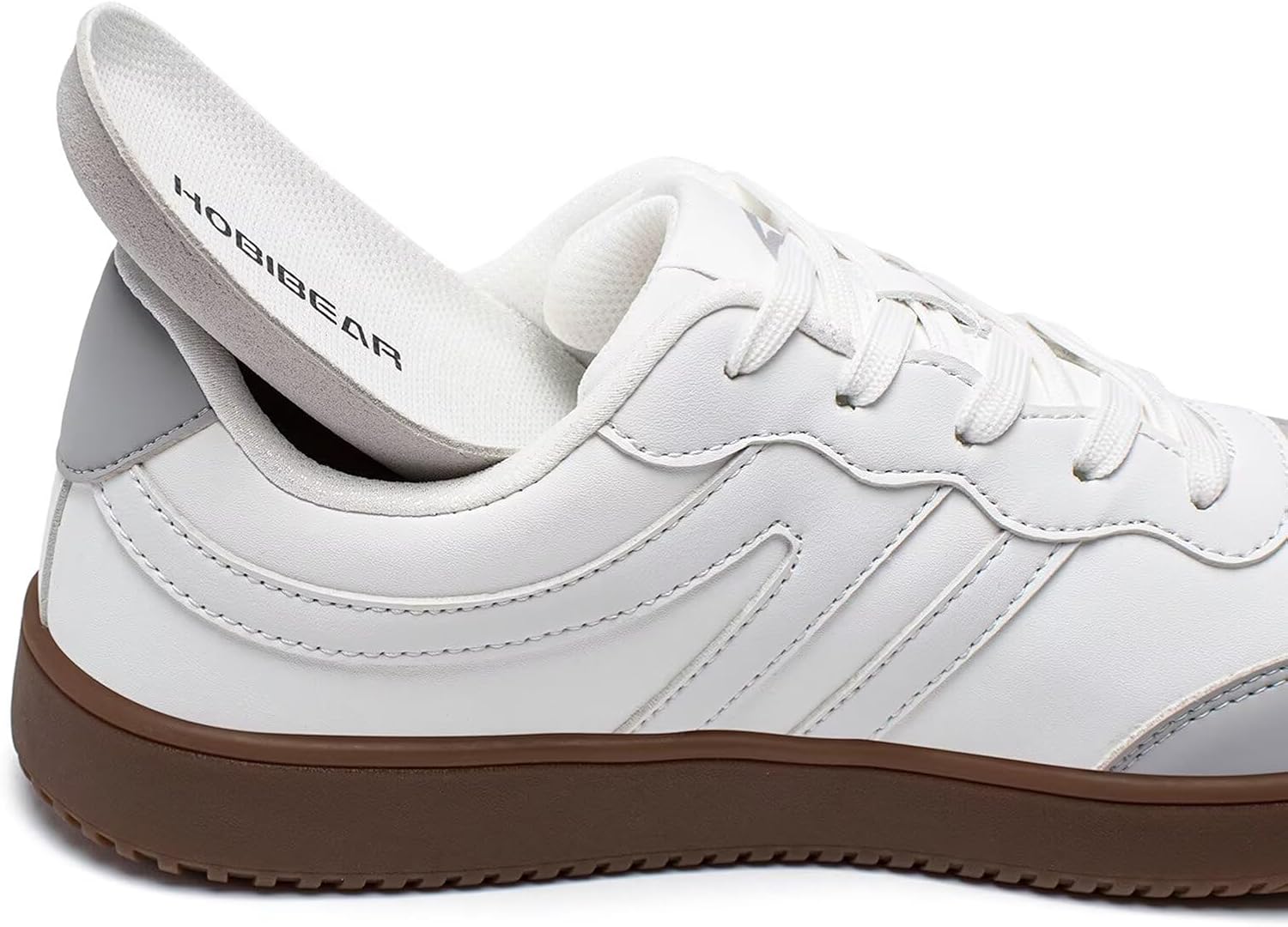 HOBIBEAR Barefoot Shoes Wide Casual Lace Up Retro Leather Fashion Sneakers for Women Men - Image 4