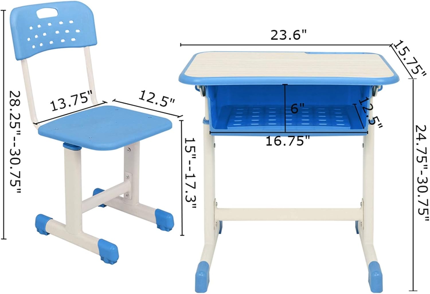 Rеvіеw Dіѕсоunt Adjustable Height Student Desk and Chair Set School Student Writing Desk, Bookstand (Blue) Flаѕh Dеаlѕ - 60% оƒƒ Adjustable Height Student Desk and Chair Set School Student Writing Desk, Bookstand (Blue)