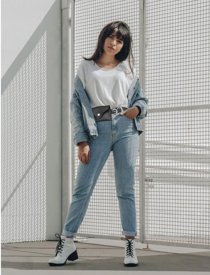 TeeYee Women Fanny pack Removable Belt with Mini Purse Waist Belt Bag with Snap Closure black - Image 4