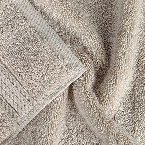 SUPERIOR Egyptian Cotton Pile 8 Piece Towel Set, Includes 2 Bath, 2 Hand, 4 Face Towels/Washcloths, Ultra Soft Luxury Towels, Thick Plush Essentials, Guest Bath, Spa, Hotel Bathroom, Stone by SUPERIOR - Image 6