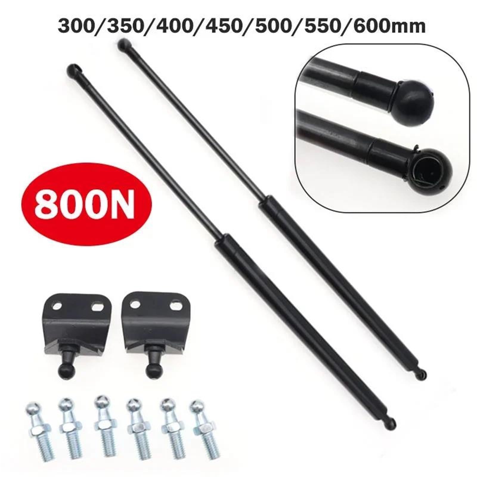2 Barre Ammortizzatrici A Gas Da 800 N 300/350/400/450/500/600 Mm Supporto Molle A Gas Bagagliaio Cofano Auto Roulotte Porte Finestre Boccaporti Molle A Gas Portellone Posteriore | 550mm