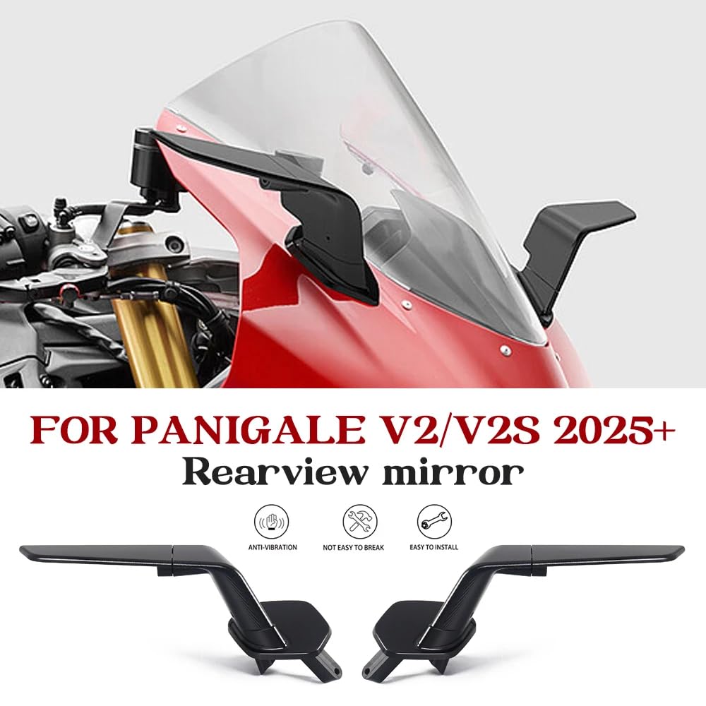 Kit specchietti retrovisori regolabili "Stealth" con alette aerodinamiche per Ducati Panigale V2 S (2025-2026)