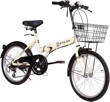 Folding Bicycle, Folding Bicycle, 20 Inches, Shimano 6 Speed Gears, Basket Included, Wire Lock and Light Gift, Front and Rear Mud Flaps Equipment, Adjustable Handle Height, Small Diameter Car, Mini