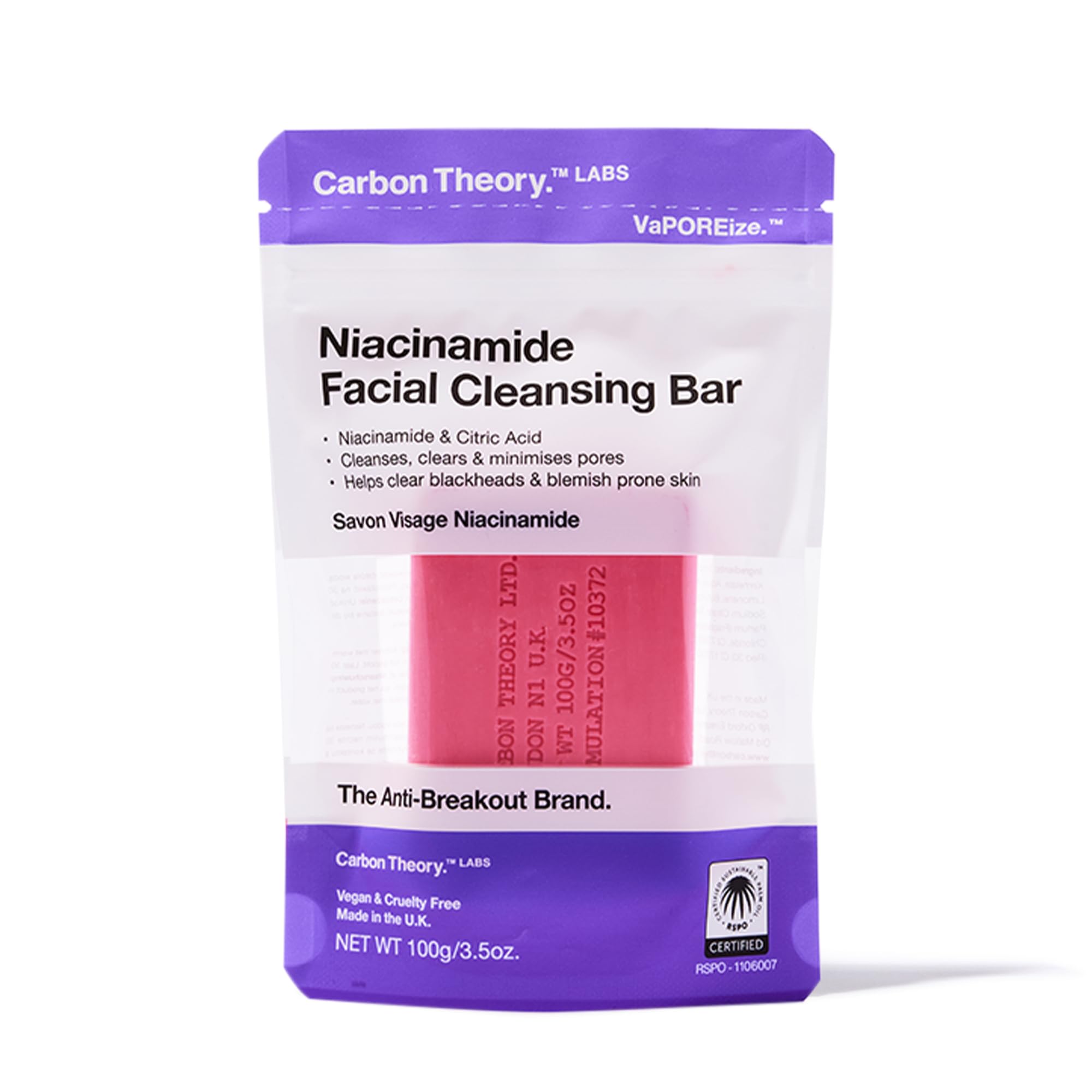 Carbon Theory VaPOREize Face Cleansing Bar 100g