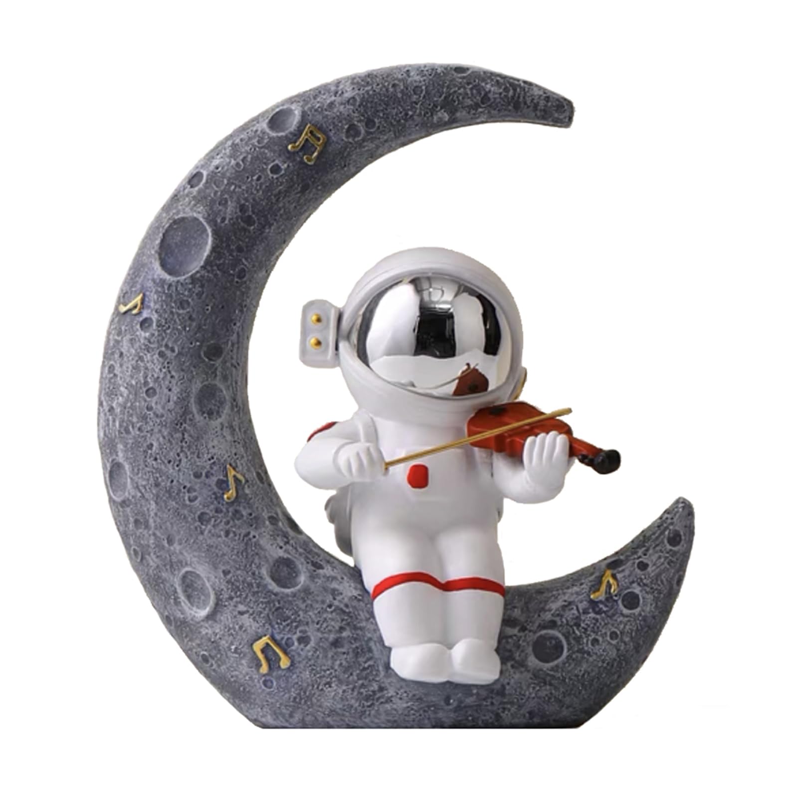 Waowumar Astronaut Statue Spaceman Sculpture Silver Figurine Ornament Desktop Accessories Bookshelf Decor Polyresin Art Gifts
