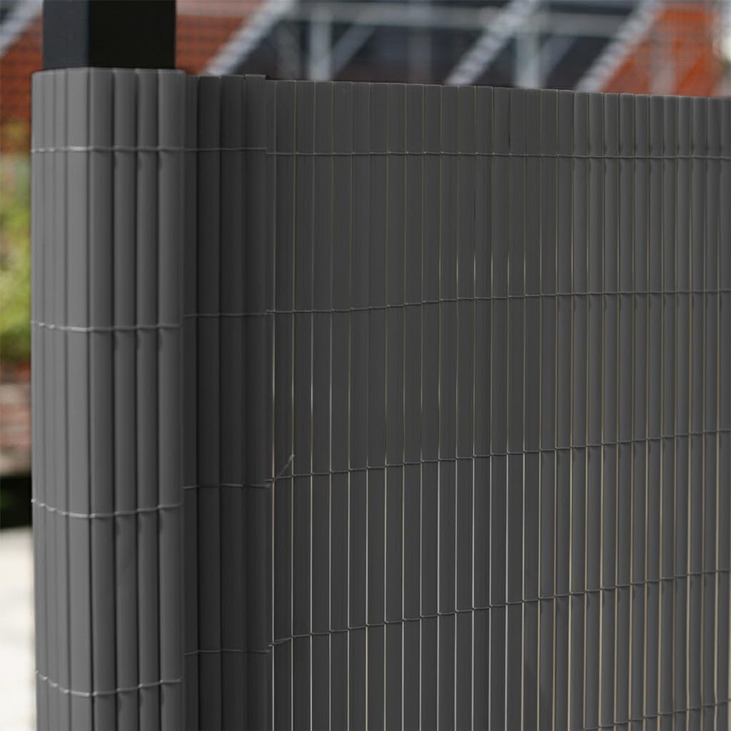PEGANE Canisse Brise Vue en PVC Tube Plat,Clôture Protection pour Jardin terasse Balcon Coloris Gris - Hauteur 160 x Longueur 500 cm 1700g/m2