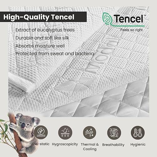 Miniatura 2 de Heated Mattress Pad, Machine Washable, 5 Heating Settings, Auto 15-Hour Shut-Off, Dual Controllers, Radiation Blocking, Waterproof, Soft Tencel