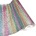 ZAIONE Rainbow Stripe Fine Glitter Fabric 10” x 53” (25cm x 135cm) Roll Canvas Back Sparkle Sheet Roll Leather Bows Crafts Decor for Shoes Bag Sewing Patchwork DIY Applique (Pastel Rainbow)