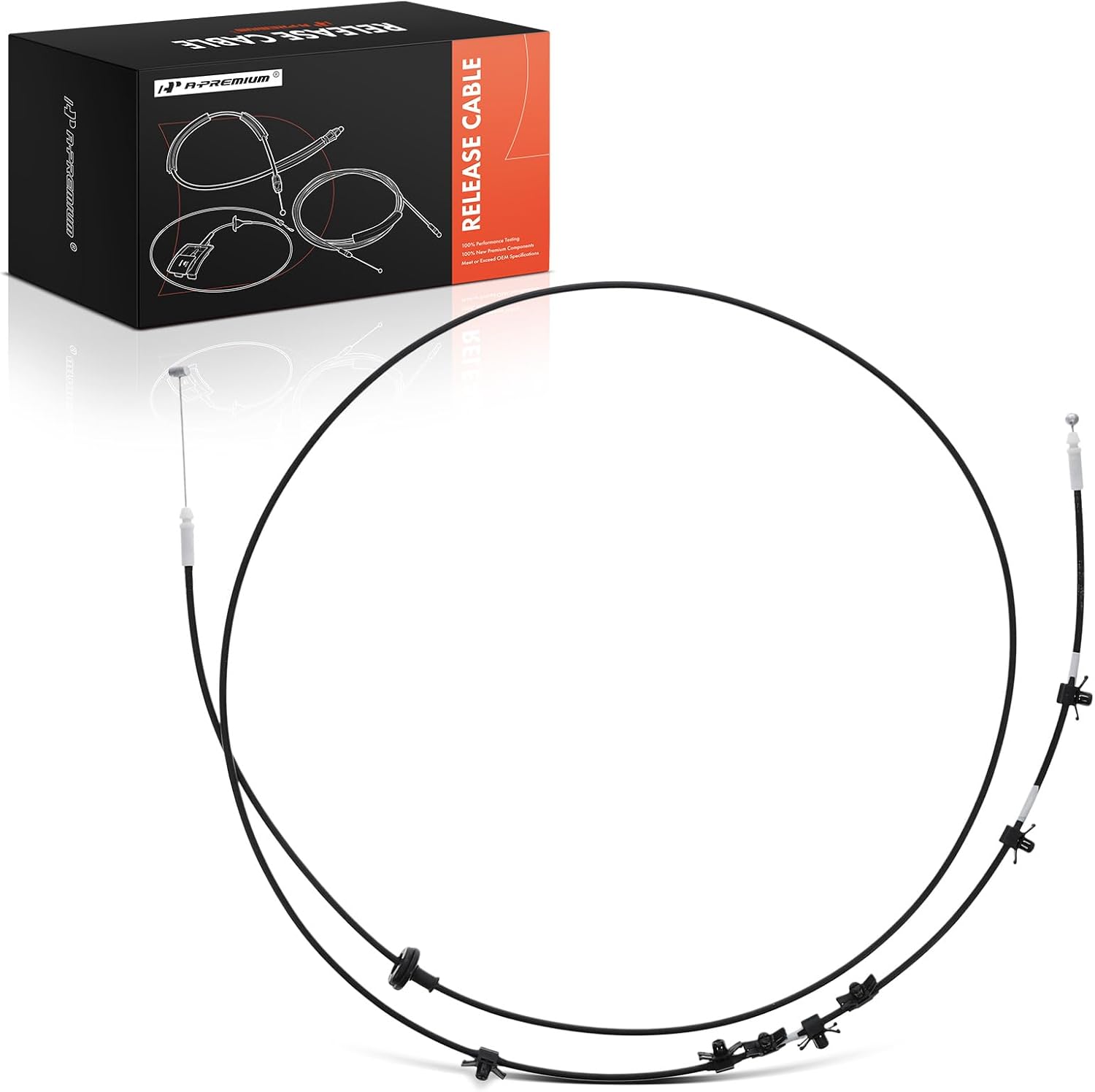 A-Premium Front Hood Latch Release Cable Without Handle Compatible with Honda Accord 2003-2007, 86.3 inch, Replace# 74130SDAA01, 74130SDAA02