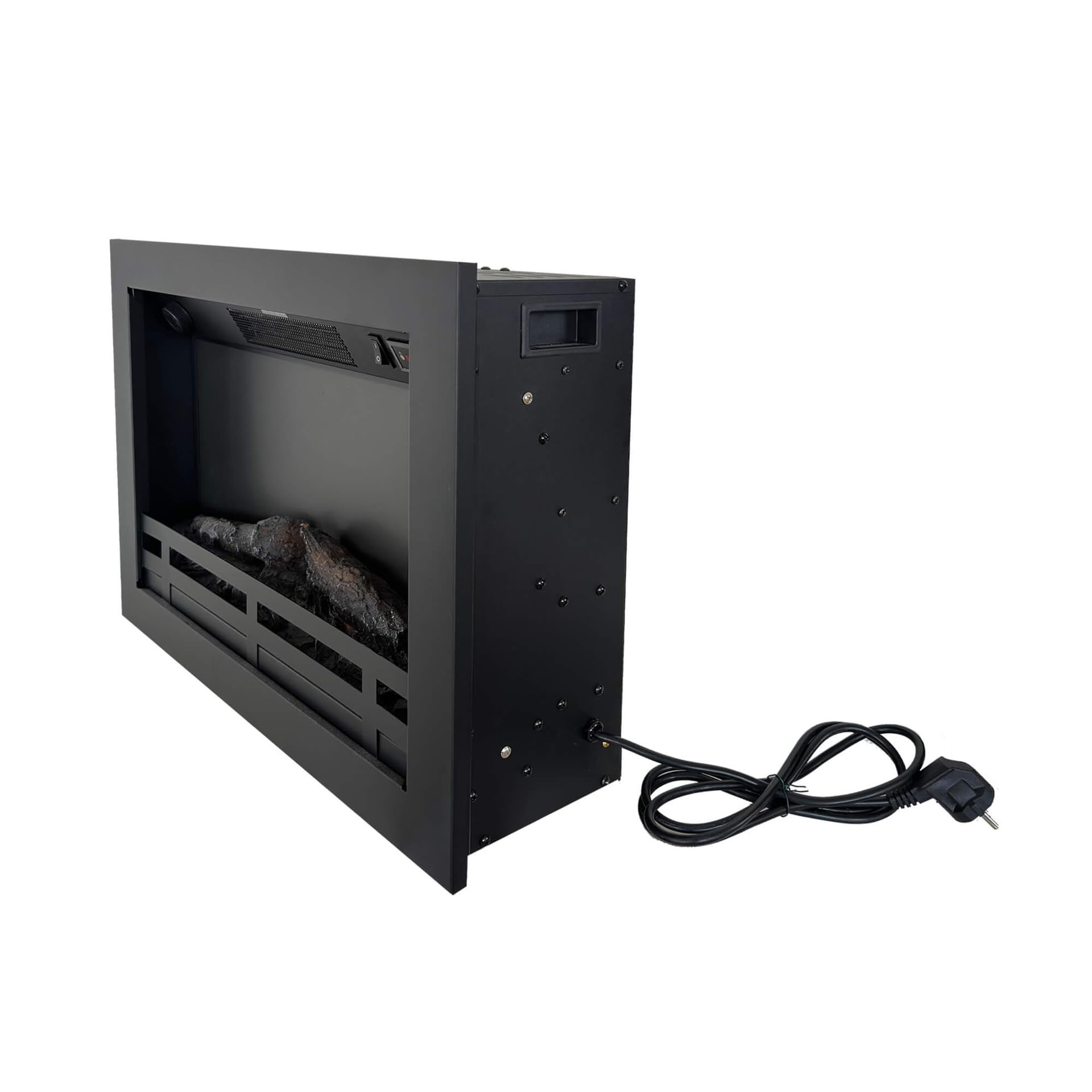 Rubyfires Insert pour cheminée électrique Flandria Puissance 0 – 900 – 1800 W avec commandes avant incassables en plaques de plâtre ou à associer aux cadres Ruby Fires