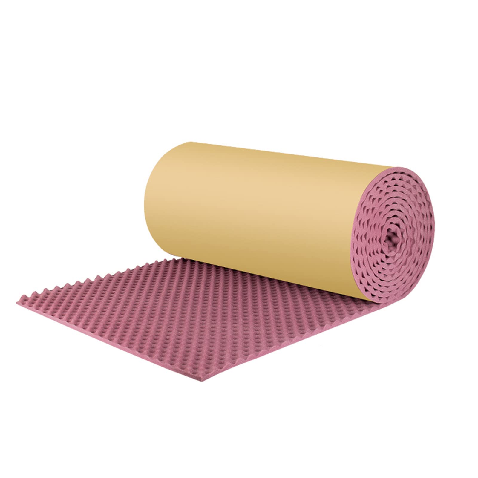 NEECS Pannelli acustici, Rotoli di Schiuma fonoassorbente autoadesiva Portatile Pieghevole in Cotone fonoassorbente per Il Trattamento Acustico dell'home Studio (Giallo 3 cm) (Rosa 3 cm)