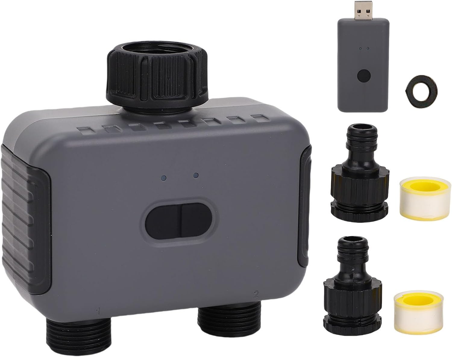 2 Zone Smart Sprinkler Timer, Water Hose Timers Outdoor with APP Control, Rain Delay, Cycle Watering, Voice Control, Smart Life, Yards Lawns Garden