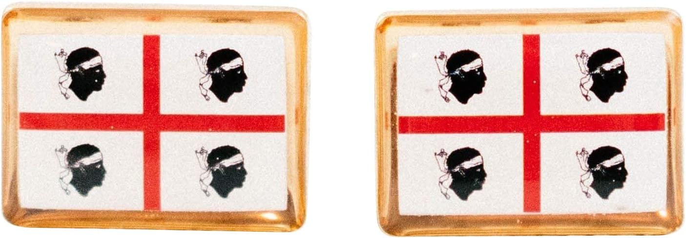 Sardinian Flag Cufflinks, Lapel Pins, Tie Bars, Earrings, Jewelry and Accessories
