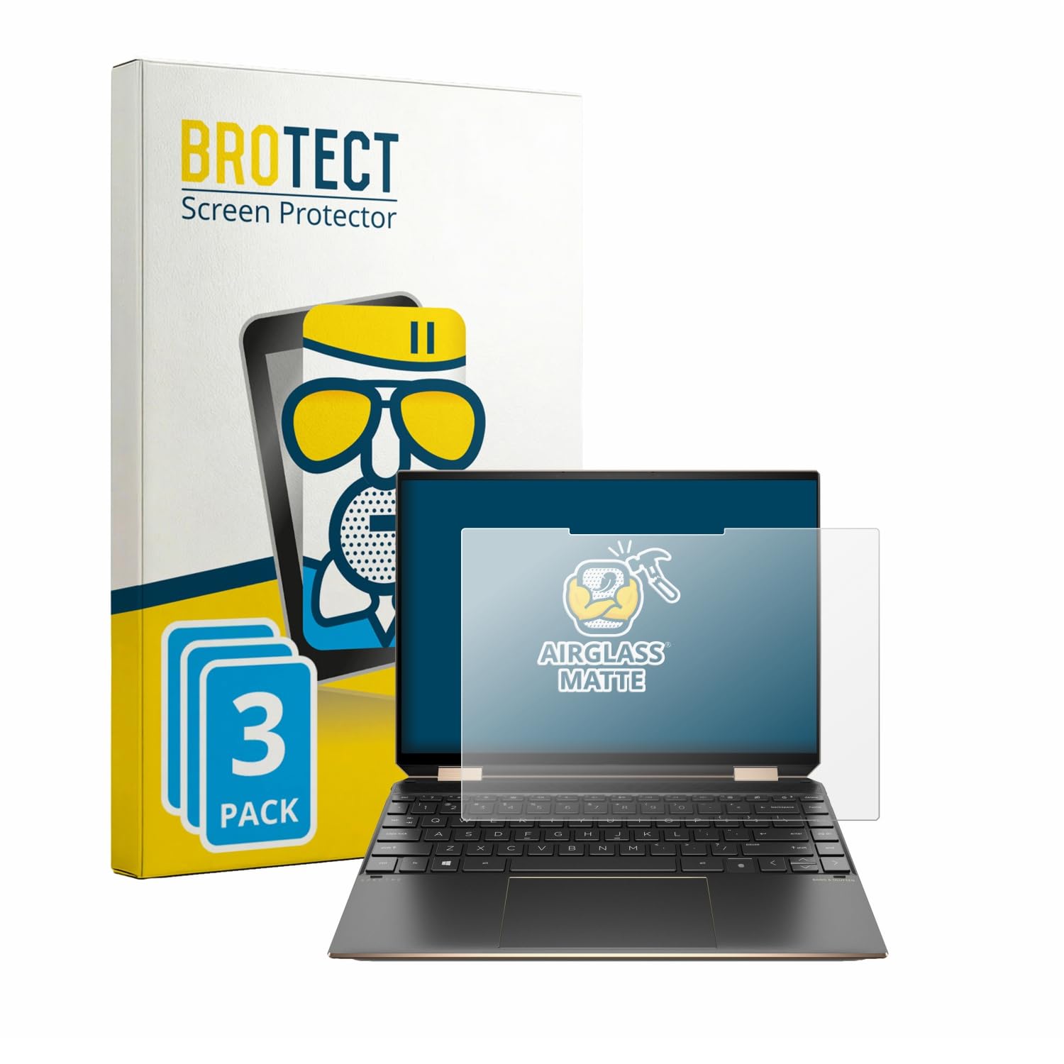 brotect 3 Pezzi Pellicola per HP Spectre x360 2-in-1 14-ef2000 13.5" | Opaca Protezione Schermo Made in Germany, Anti-Riflesso Durezza 9H Anti-Graffio