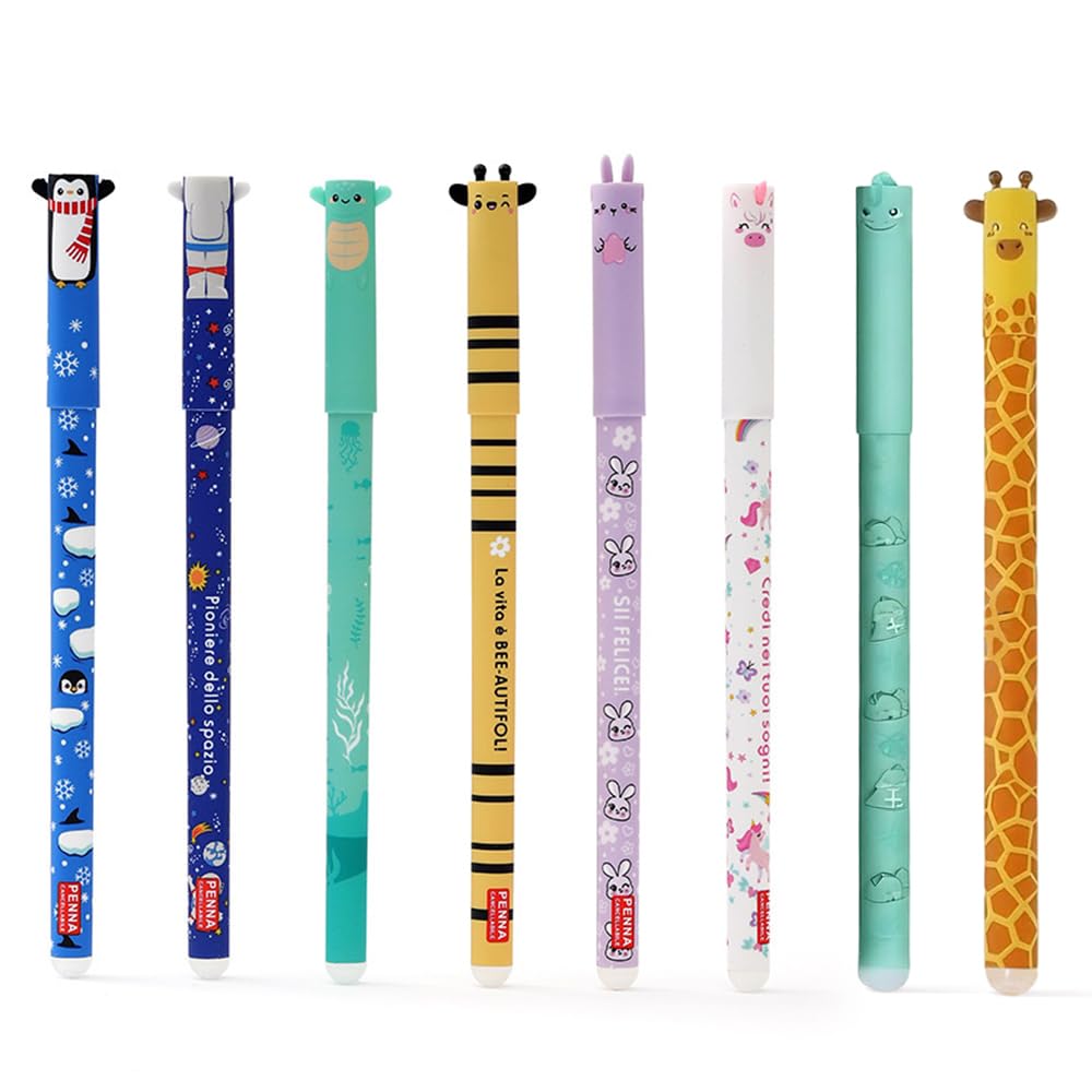 8 Piezas Bolígrafos Gel Borrables Formas de Animales Bolis Borrables Punta de 0,7 mm Boli Borrable Creativa Papelería para Niños Estudiantes Adultos