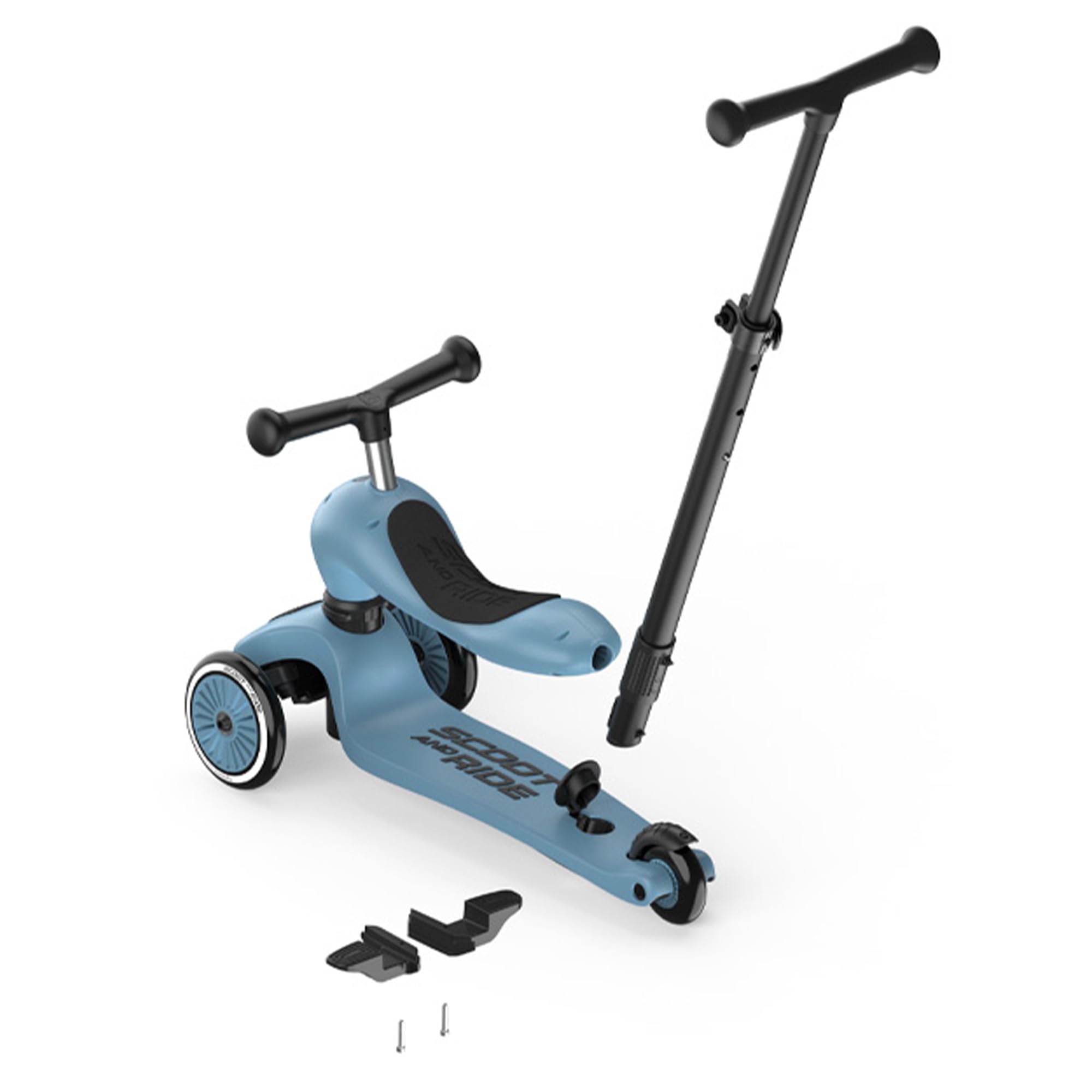 Scoot & Ride Highwaykick 1 Push and Go Kickboard con sedile, scooter 2 in 1, con manubrio a partire da 1 2 anni, regolabile in altezza, senza attrezzi