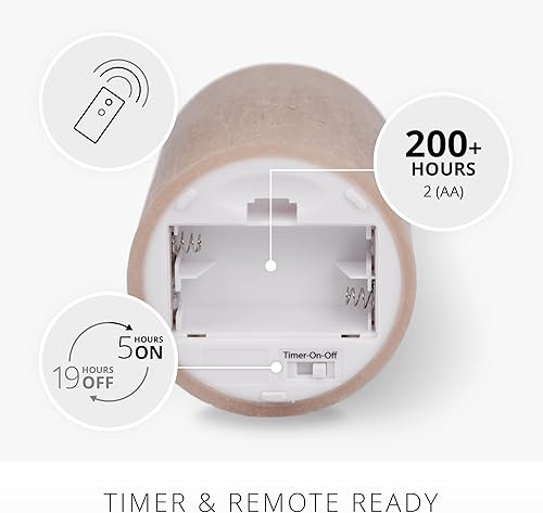 Miniatura 4 de Luminara Vela sin llama de cristal marino, azul medianoche, 3 x 6.5 pulgadas, pilar de llama LED móvil con temporizador, funciona con pilas, cera