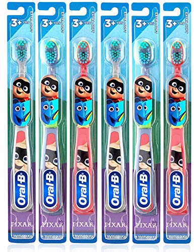 Hippie Hype Kids Manual Toothbrush, for Children and Toddlers 3+, Extra Soft Bristles - Pack of 6 (Characters Vary)