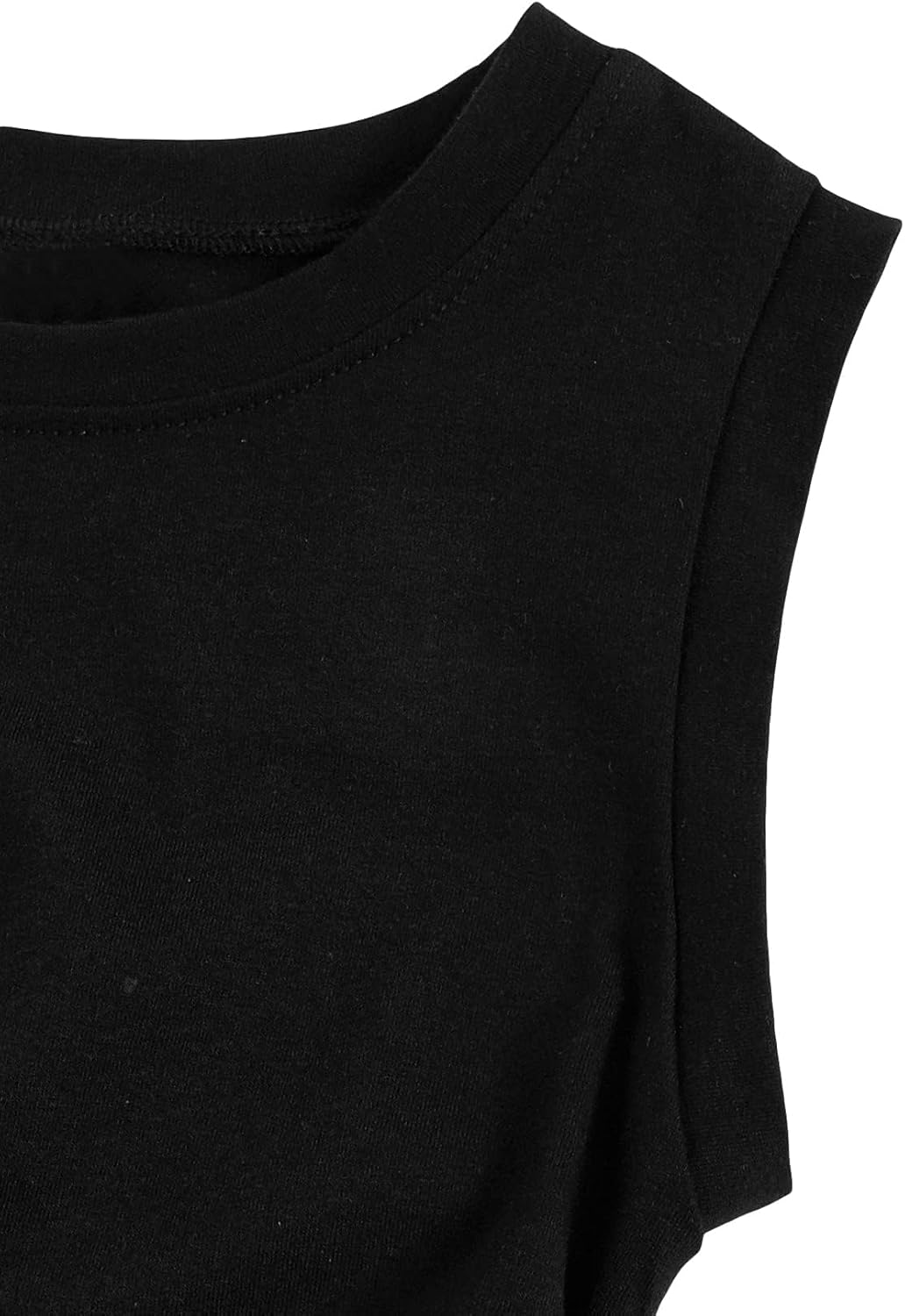 Milumia Girl's 2 Pack Ruched Knot Side Round Neck Sleeveless Basic Crop Tank Tops - Image 5