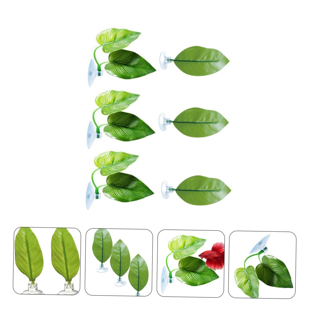 Toddmomy 18piezas Artificiales para Acuarios Decoración De Paisaje Simulación Ventosas para Tanques De Peces Diseño De Doble Accesorios para Acuarios De Agua Dulce y Salada