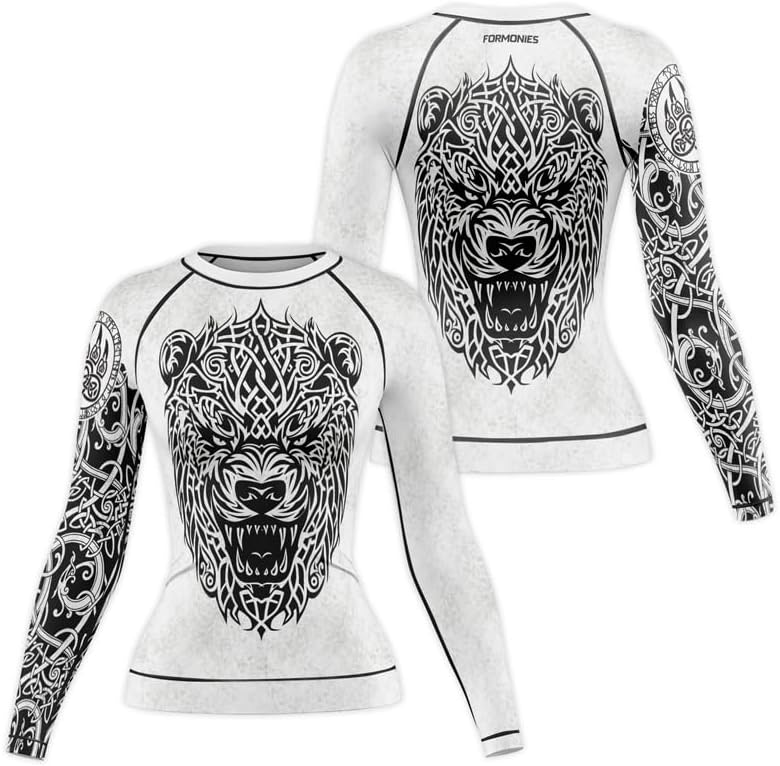 Viking Women's Compression Shirt Long Sleeve MMA BJJ Rash Guard Grappling Jiu Jitsu No Gi