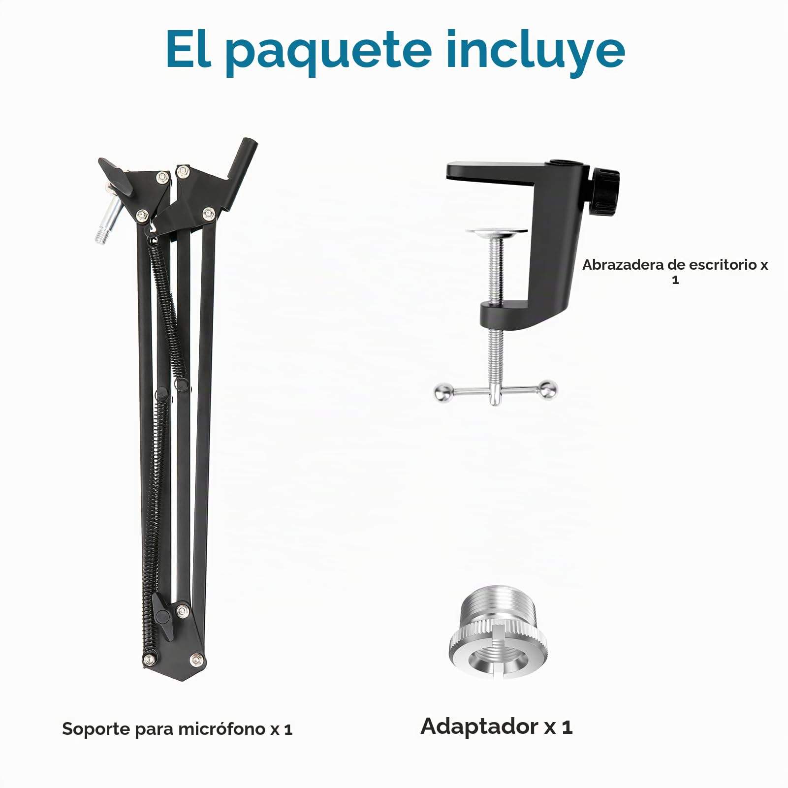 YOUSHARES Brazo de Micrófono Boom Arm: Compatible con HyperX QuadCast/S/SoloCast, Fifine K688/AM8/, Rode PodMic, Shure SM7+, Blue Yeti, Razer Seiren, Soporte de Microfono Mesa para Gaming, Streaming
