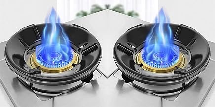 Lamok Set of Black Gas Saver Pan Support Rings - Support for Indian Gas Stoves, 4-Leg Design (2, Black)