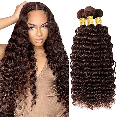 Augfst Virgin Weave Human Hair Bundles 300g Chocolate Brown Color