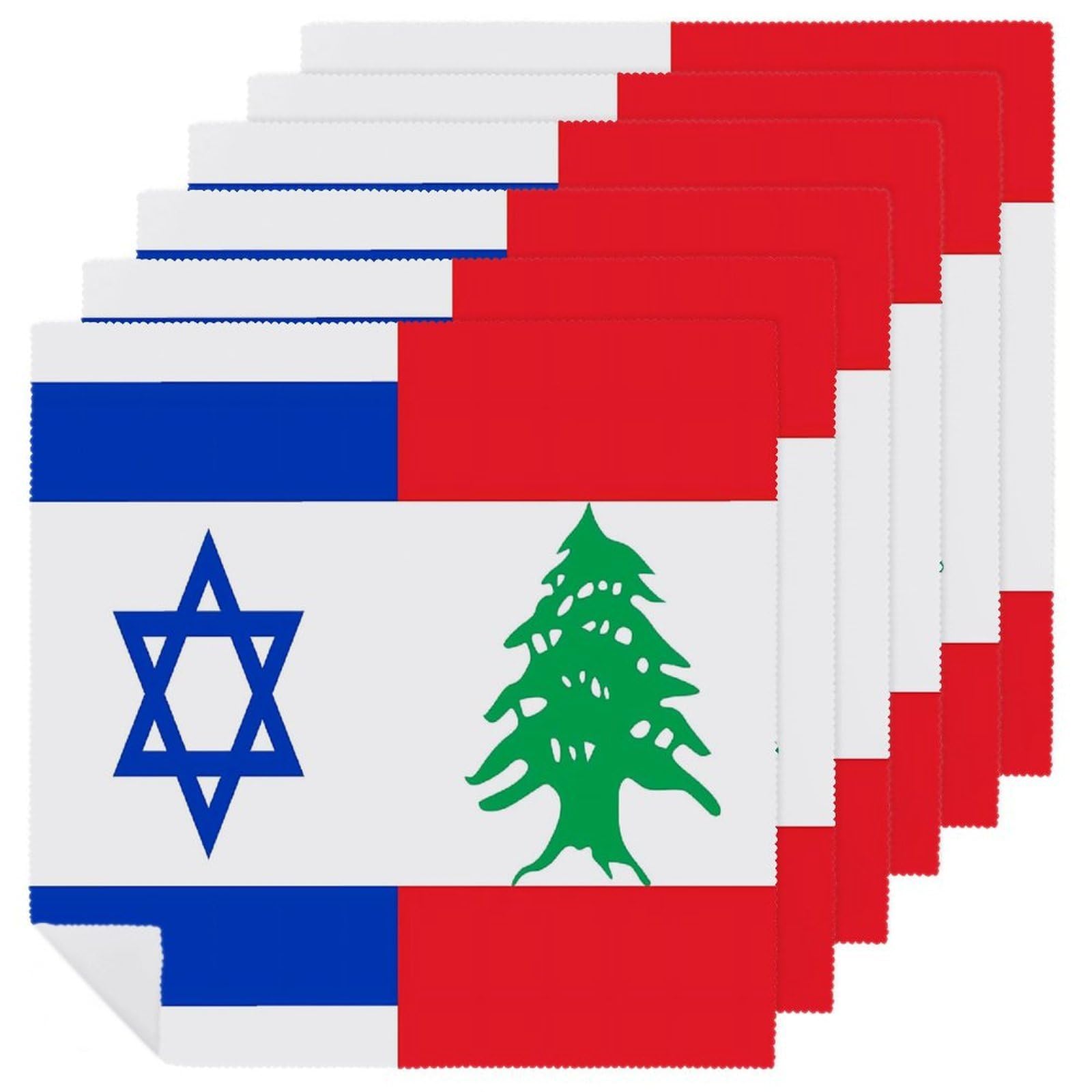 Servilletas de mesa de tela para bodas y fiestas con banderas de Israel y Líbano