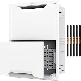 Perlegear 17-Inch In-Wall Media Box: Recessed TV Cable Management for One Connect Box, Switches & Streaming Devices | Easy Install Kit