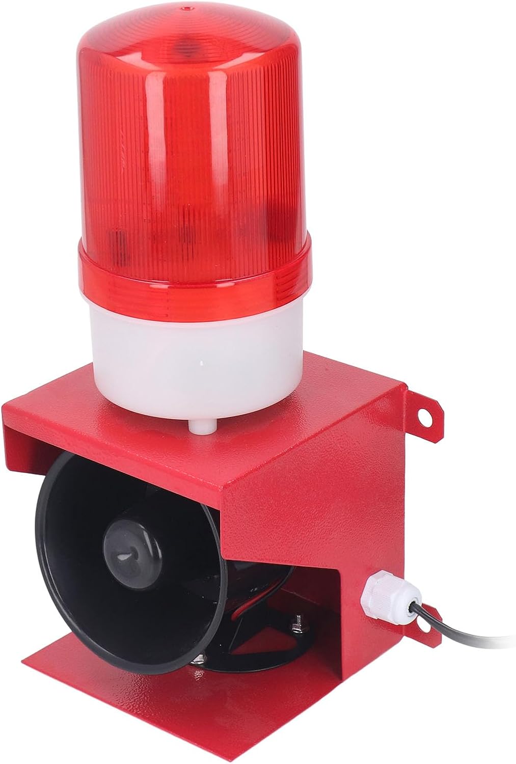 Yosoo Health Gear Industrial Alarm Siren with Strobe Light, 115dB Loud Watertight IP65 Horn, 35W Heavy Duty Wall Mount Siren for Factory, Warehouse, and Plant Security Systems (US Plug 110V)