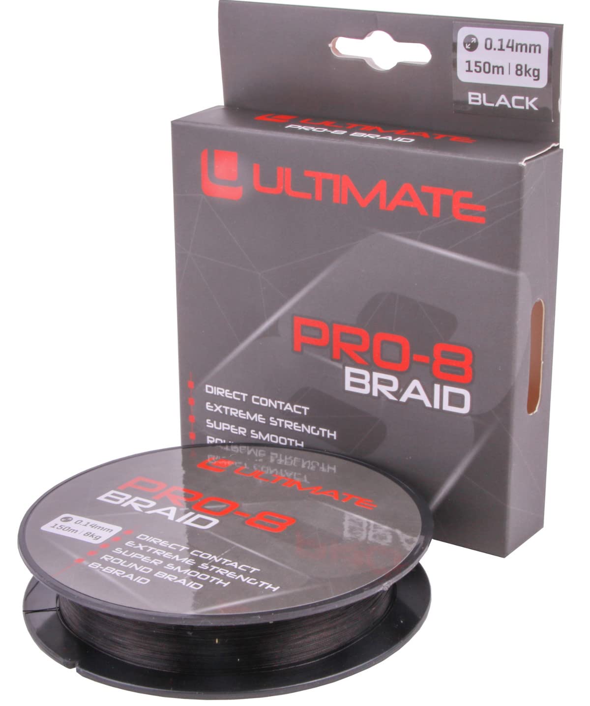 Ultimate Pro-8 Braid 0.16mm 10kg 150m Black - Braided Fishing Line