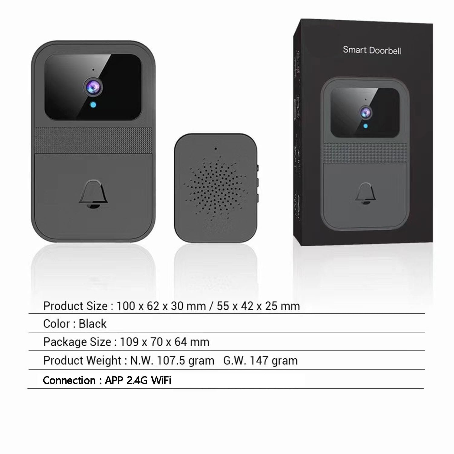 CZF3huo- Wireless Audio Visual Doorbell,Capable Of Changing The Sound Of Calls,With Ultra Long Standby Time,A Camera That Can Capture Visitors' Faces And Video Calls,And Supports 2.4g WiFi Connection - Image 2