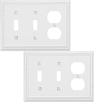 Vista 52 de Cubierta de Interruptor de Luz de Tomacorriente Dúplex Individual Belaire de Metal con Cuentas para Pared, Paquete de 4 Latón Antiguo 1 Gang