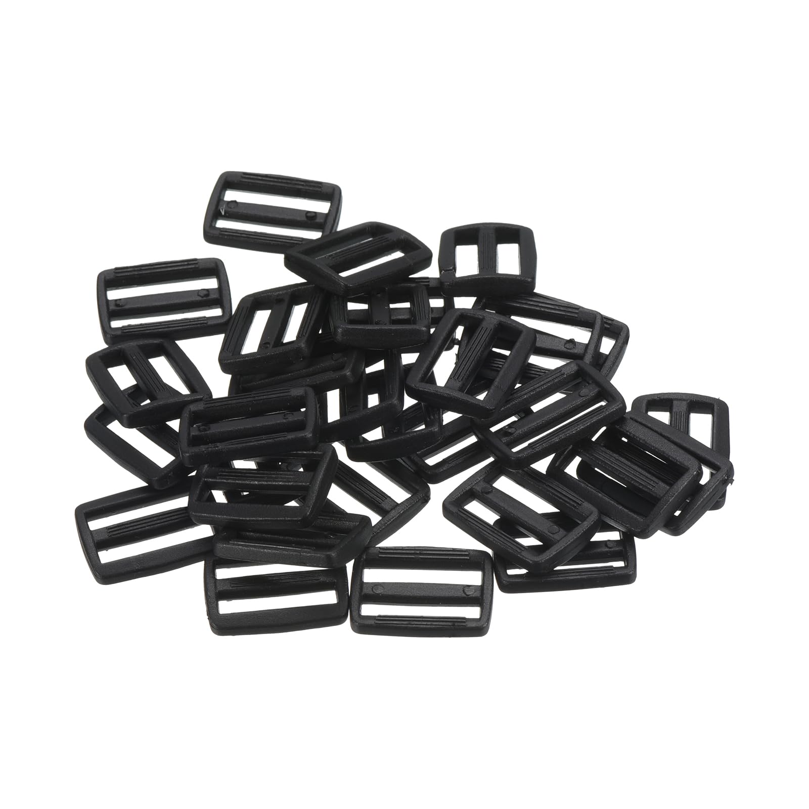 M METERXITY 50 Pack Tri-Glide Slide - Plastic Adjustable Slide Buckles Webbing Fastener, Apply to Purse Belt Strap Hardware (3/4 Inches, Black)