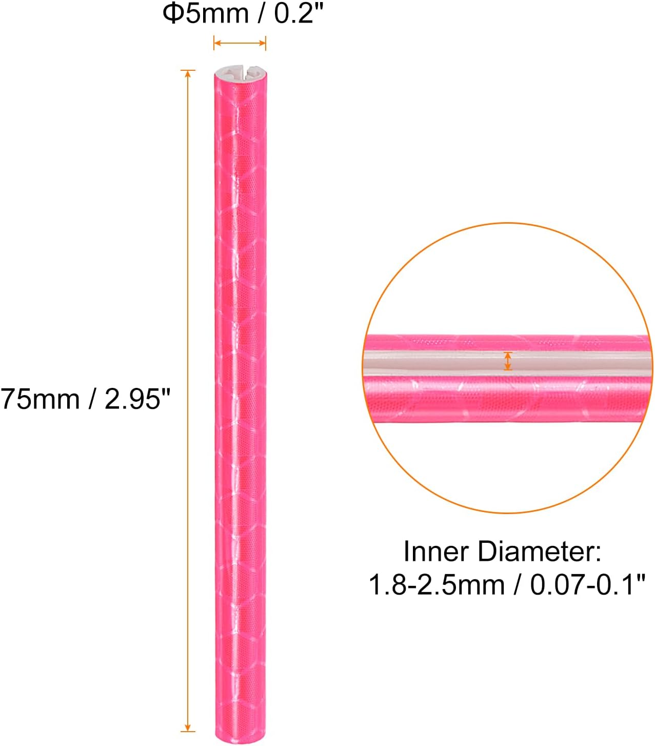HARFINGTON 36pcs Bike Reflective Spoke Skins 0.2" Plastic Bicycle Spoke Reflectors Spoke Covers Trim Wrap Wheel 360°Visibility for Road Mountain Bike Motorcycles Decoration, Pink
