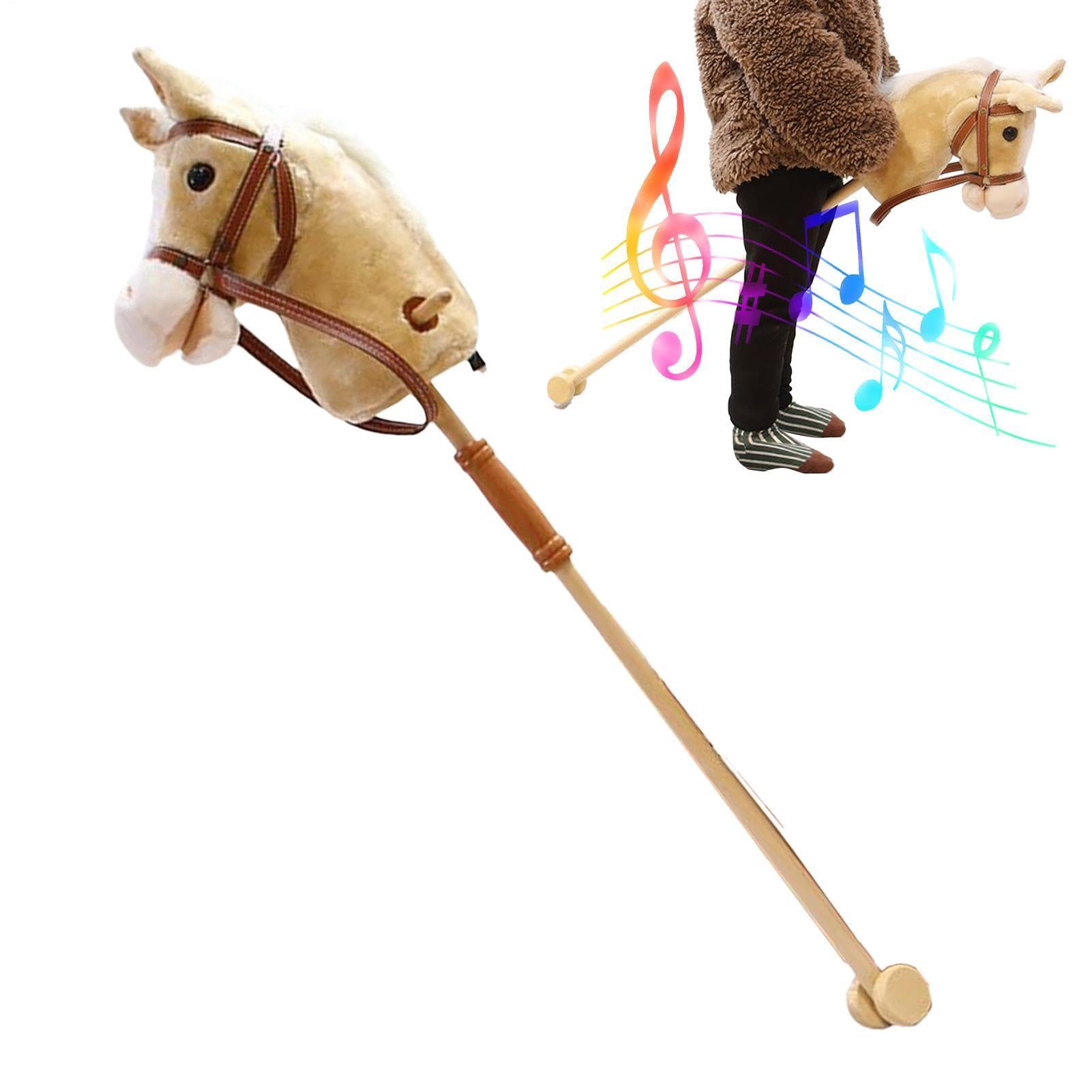 Steckenpferd Cartoon-Galopp-Cowboy-Lied-Stofftier-Rollenspiel | Plüsch-Steckenpferd mit Wiehern Reitspielzeug für Mädchen Kinder Geburtstag Cowgirl drinnen draußen Weihnachten