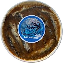 Los Picones Gourmet® Whole Santoña anchovies in brine (200 gr./10 large anchovies - 20 loins) I Gourmet Cantabrian anchovies 000 I Salting and Preserved Gourmet I To Prepare.