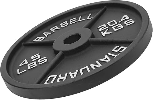 Miniatura 4 de 45LB Barbell Plate, Alloy Steel Cast Iron, 4 Design for Strength Training - High Strength, Long Lasting Durability, Ideal for Weightlifting and