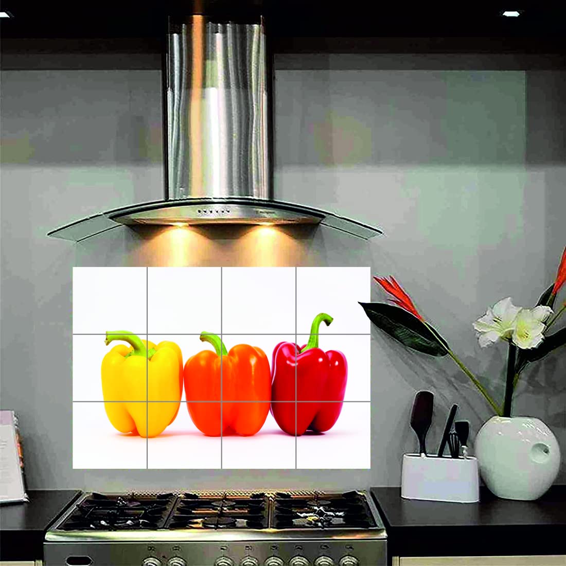 Meet Cute Capsicums Kitchen Wall Sticker Vinyl Abstract Wall, Tile Sticker Decal Sticker Heat-Resistant Waterproof Tile Sticker Size - 45 Cm X 65 Cm Desg_34 (B097ZJLXBL) Amazon Price History, Amazon Price Tracker