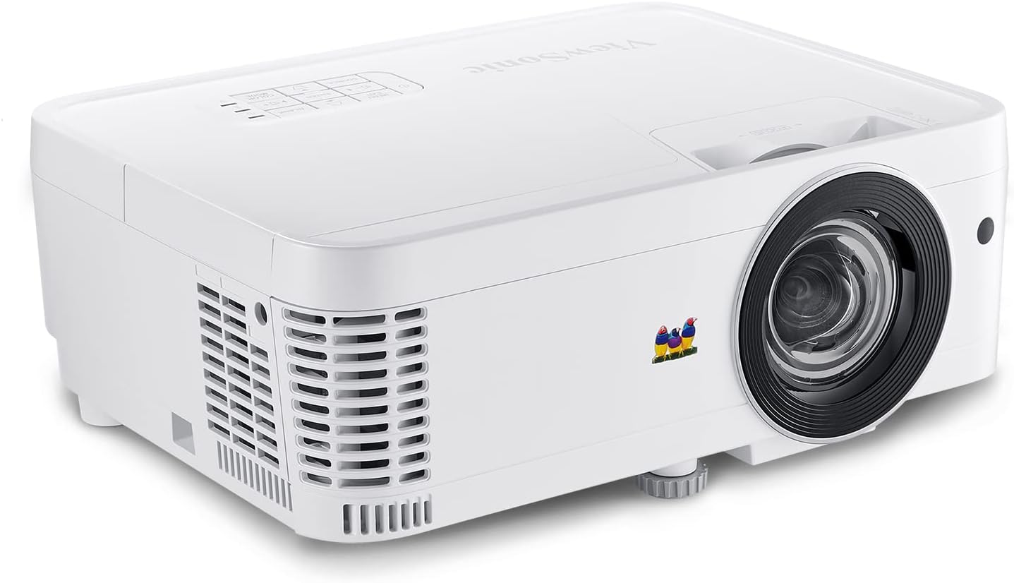ViewSonic PS501W 3400 Lumens WXGA HDMI Short Throw Projector for Home and Office