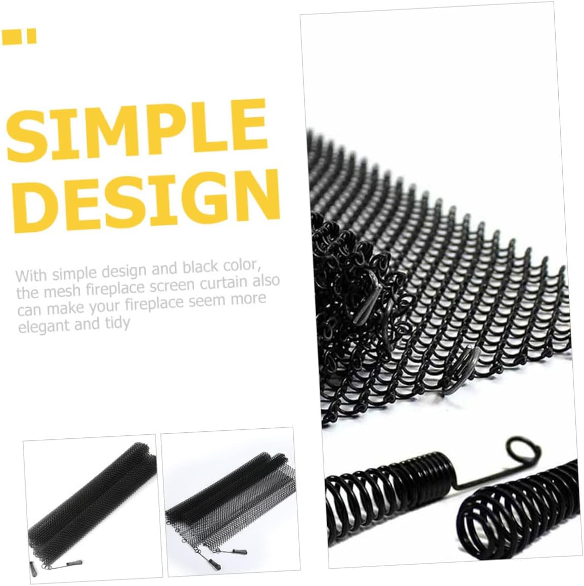 DECHOUS 2pcs Fireplace Mesh Screen Curtains with Handles Heavy Duty Iron Fireplace Panels Sparks Guard Suitable for Indoor Use