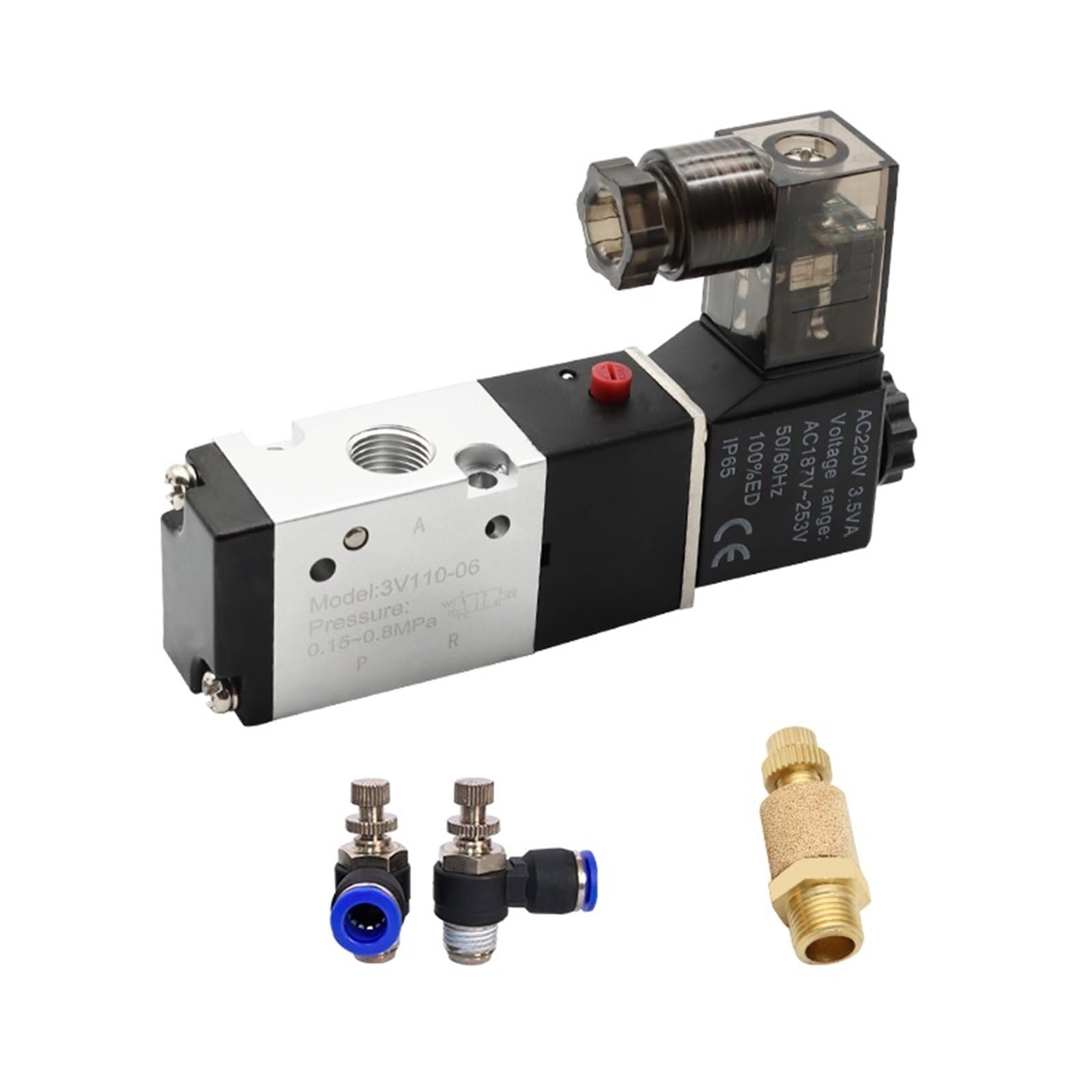 Électrovanne pneumatique 3/2 3V110-06 vanne magnétique gaz électrique DC12V