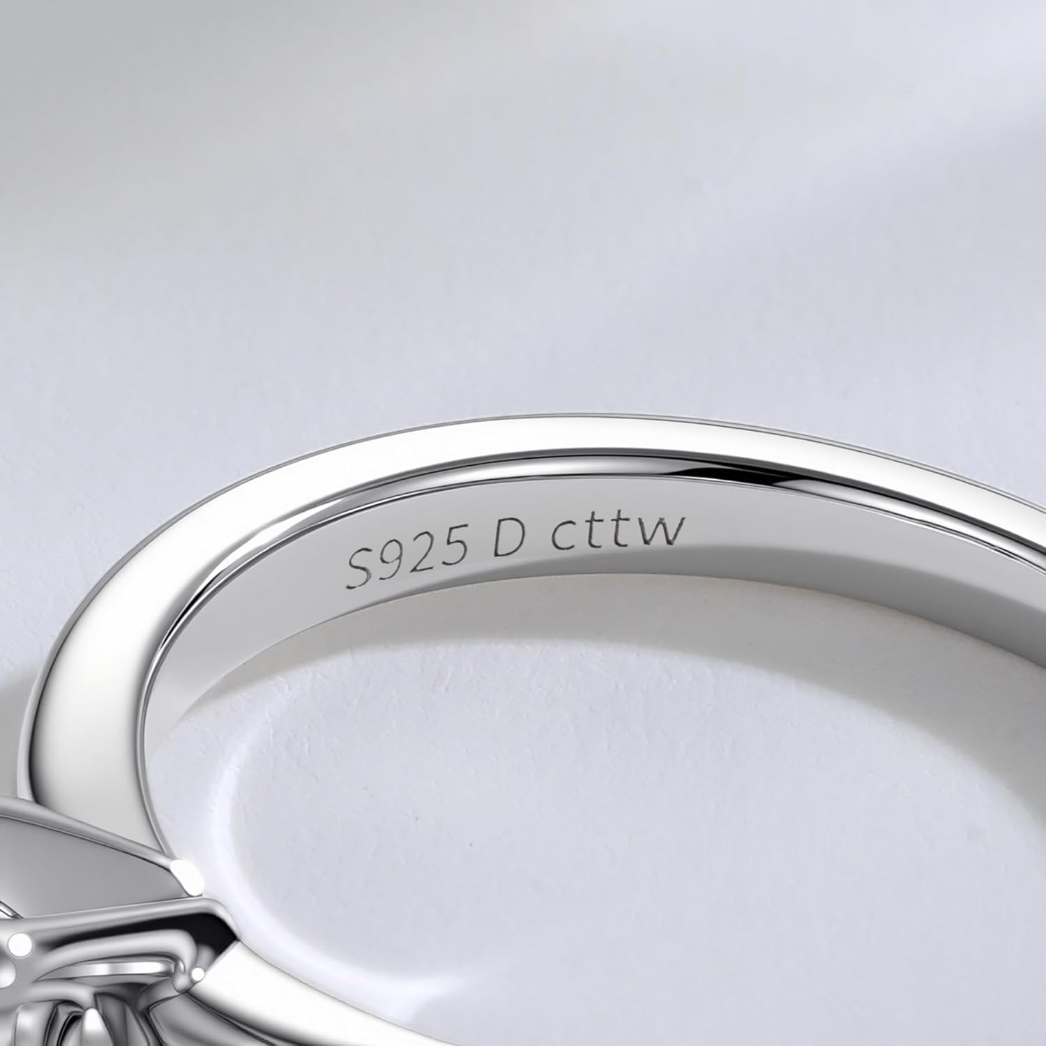 AURALUME Lab Grown Diamond Engagement Ring 1 CT D Color VVS Clarity 4 Prong Solitaire S925 Sterling Silver Promise Anniversary Wedding Rings for Women