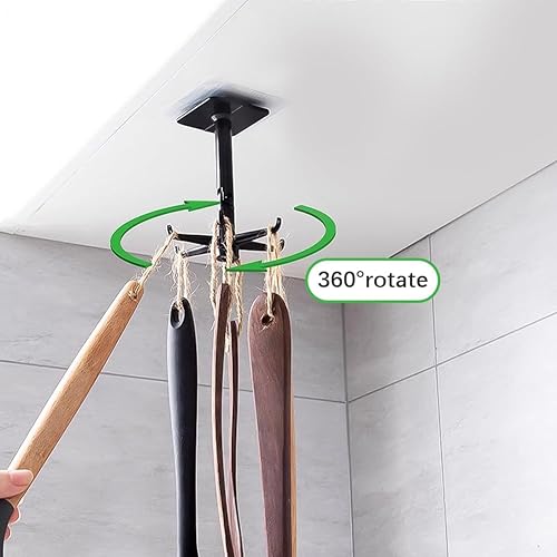 Miniatura 2 de Ganchos de cocina giratorios de 360 , ganchos para utensilios debajo del gabinete, ganchos adhesivos para utensilios de cocina, herramientas, toalla