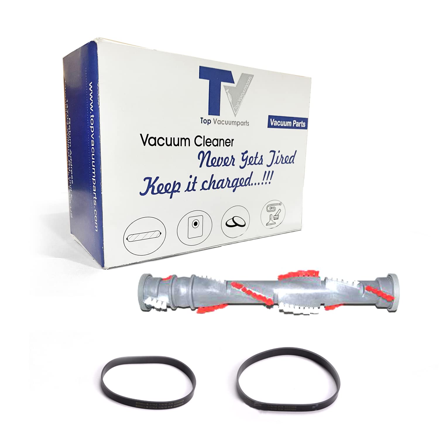 Replacement for Bissell 9595 Cleanview Plus Upright Vacuum Cleaner Brushroll with 2pk Style 7, 9, 10, 12, 14 Flat Belt