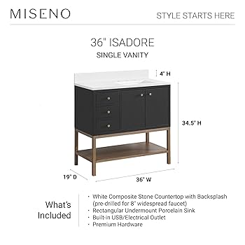mino様36 Miseno MN254V36BW Isadore 36