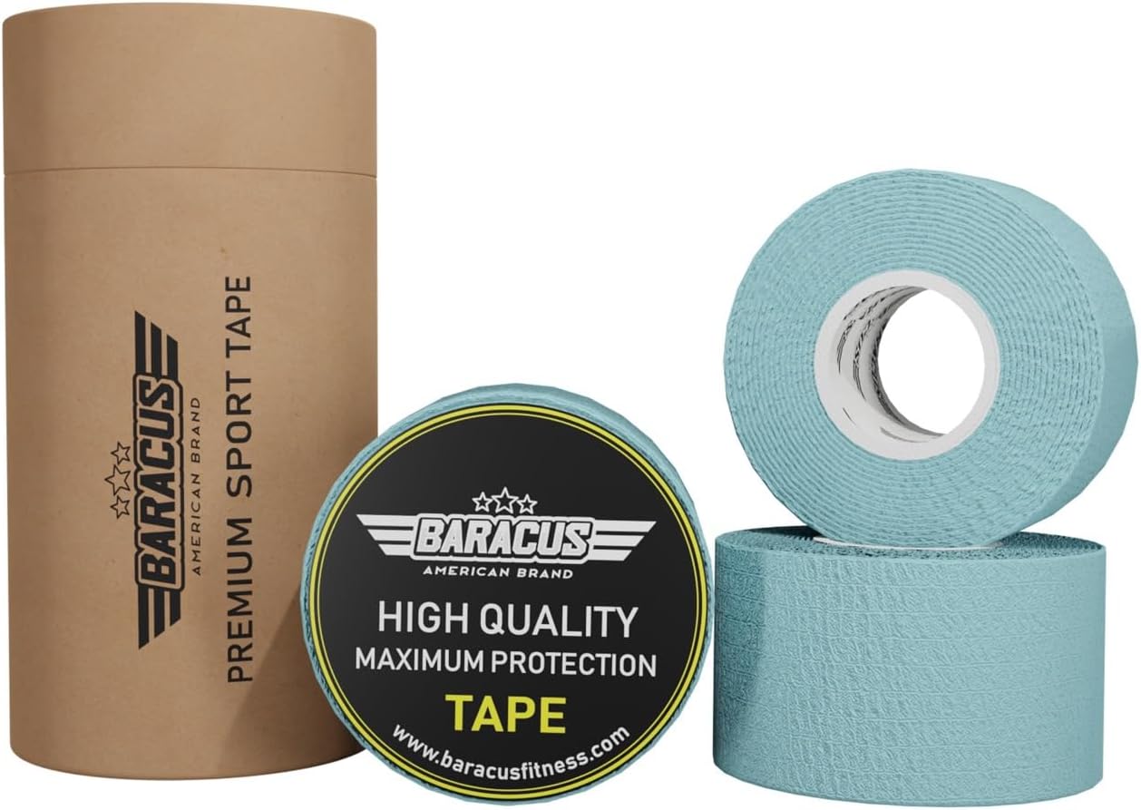BARACUS Premium Thumb Tape Cross Training and Weightlifting for The Best Hook Grip - 23 ft Long - WOD Tape Chalk and Sweat Proof - Hook Grip Lifting Athletic Thumb Tape (RxCollectionPack)